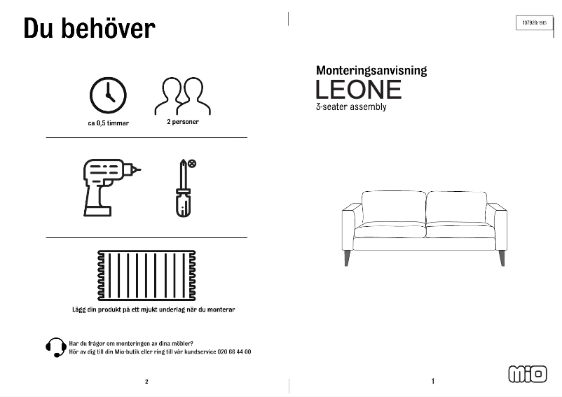 Page 1 of the manual User Manual Mio Leone