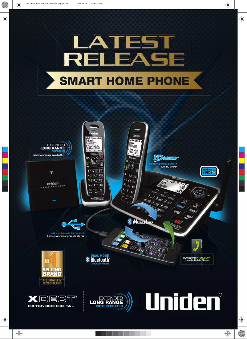 Page 1 of the manual Brochure Uniden XDECT 8105