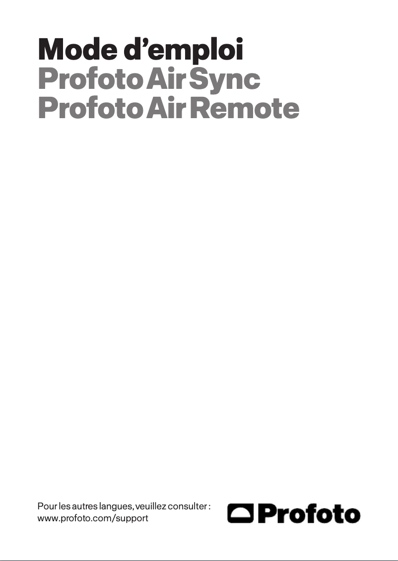 Page 1 of the manual User Manual Profoto Air Sync