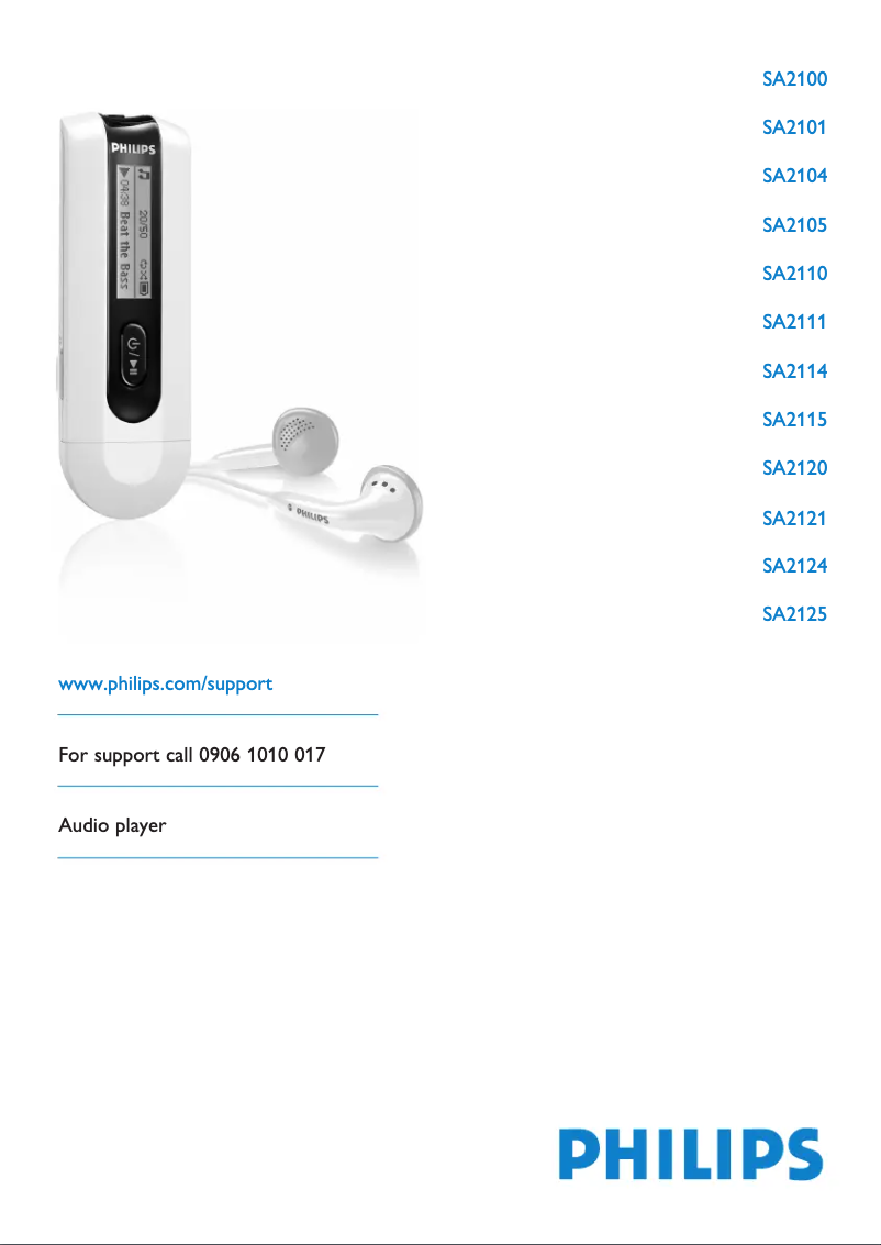 First page image of the manual for GoGear SA2120