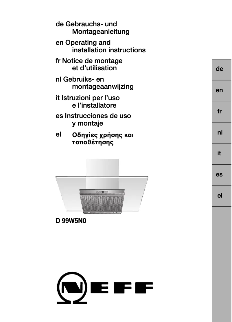 Page 1 of the manual User Manual Neff D99W45S1