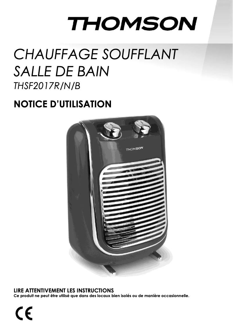 First page image of the manual for THSF2017B