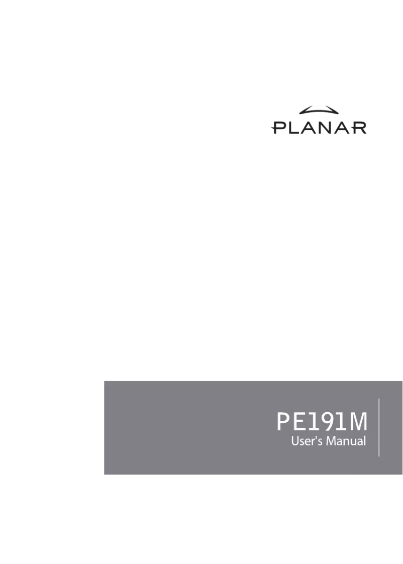 Page 1 of the manual User Manual Planar PE191M