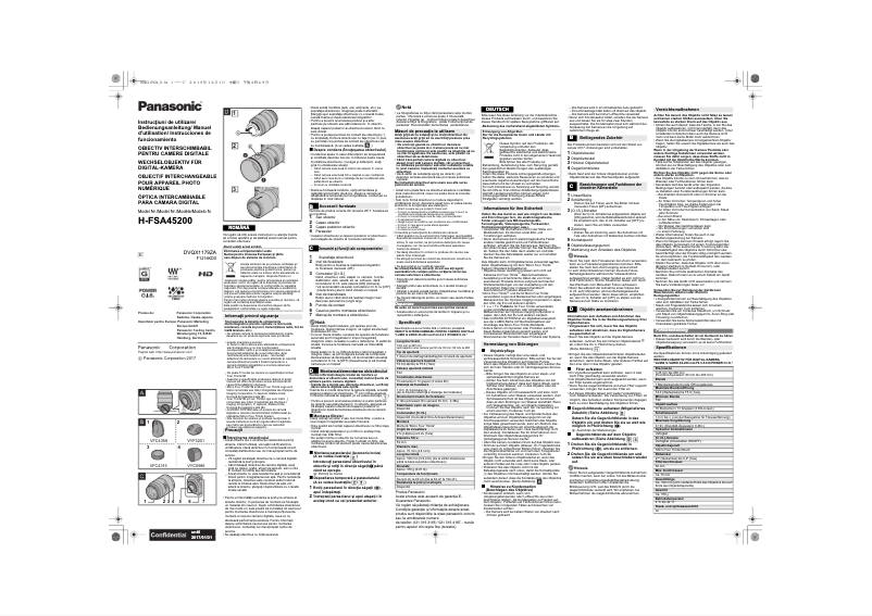 First page image of the manual for H-FSA45200
