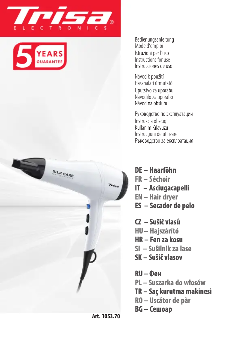 Page 1 of the manual User Manual Trisa Silk Care 1053.70