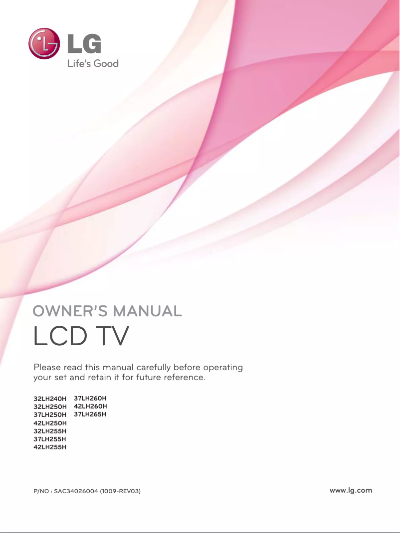 First page image of the manual for 32LH255H