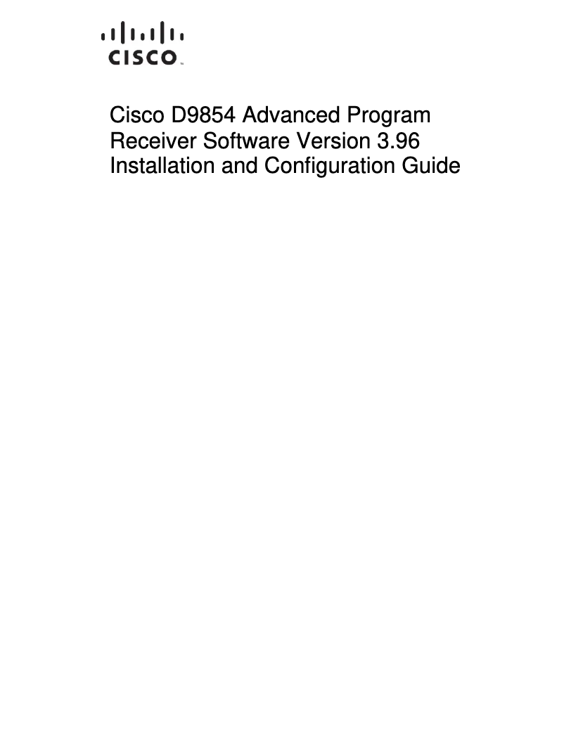 First page image of the manual for D9854