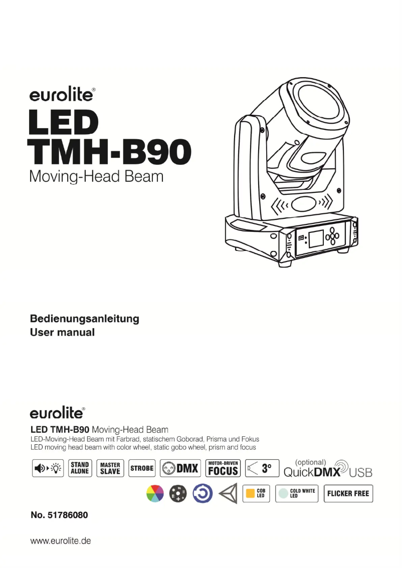 First page image of the manual for LED TMH-B90