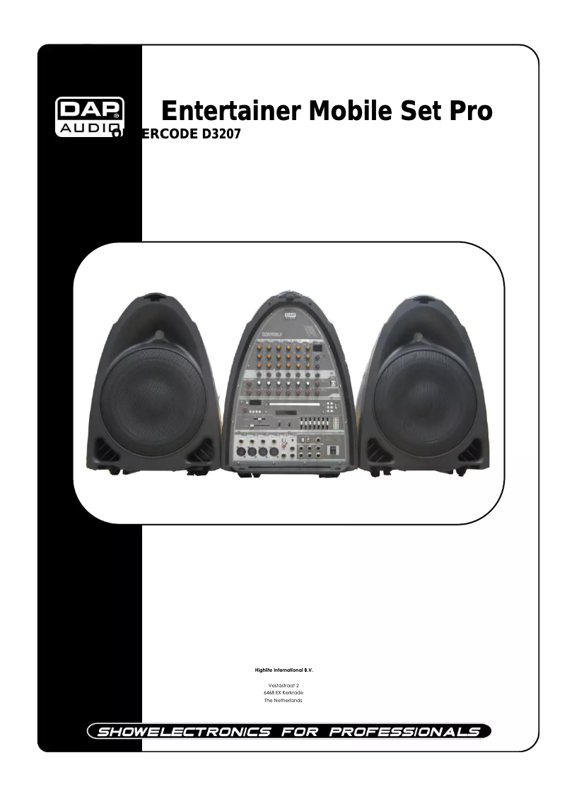 First page image of the manual for Entertainer Mobile Set Pro