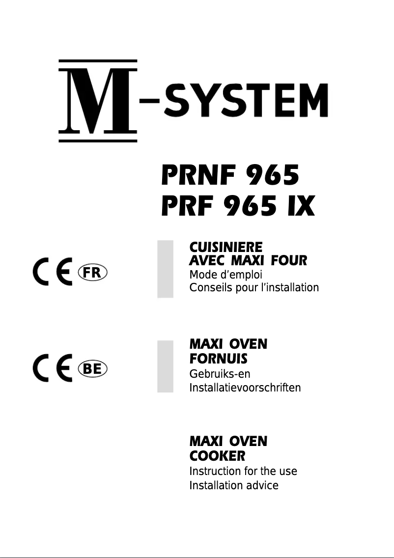 Page 1 of the manual User Manual M-System PRNF-965