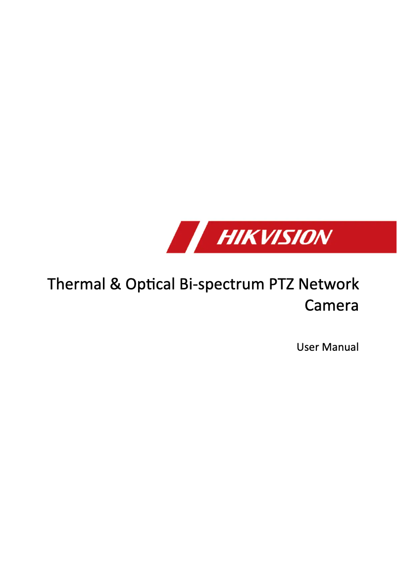 Page 1 of the manual User Manual Hikvision DS-2TD6266-50H2L/V2