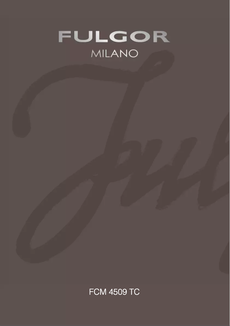 Page 1 of the manual User Manual Fulgor Milano FCM 4509 TC X