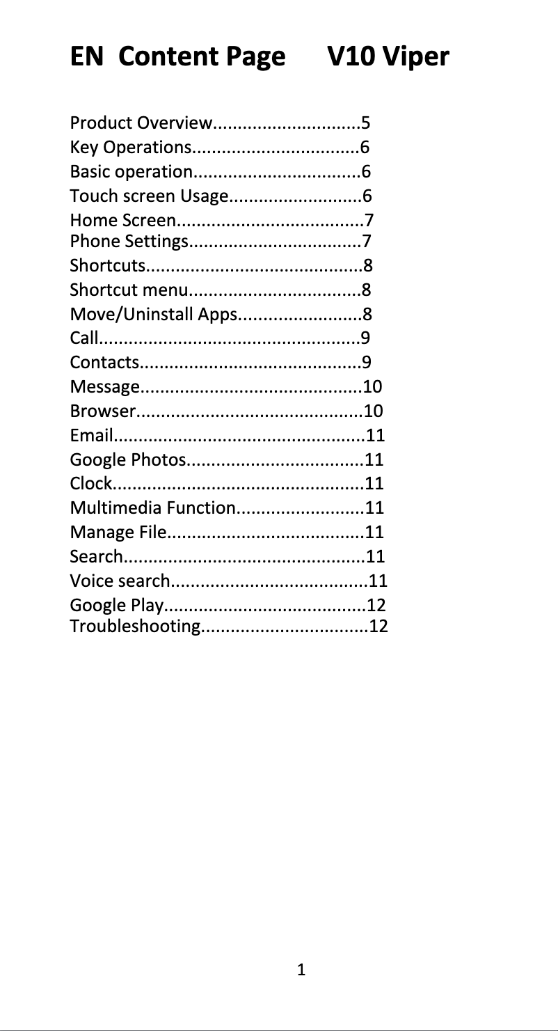 Page 1 of the manual User Manual Allview V10 Viper