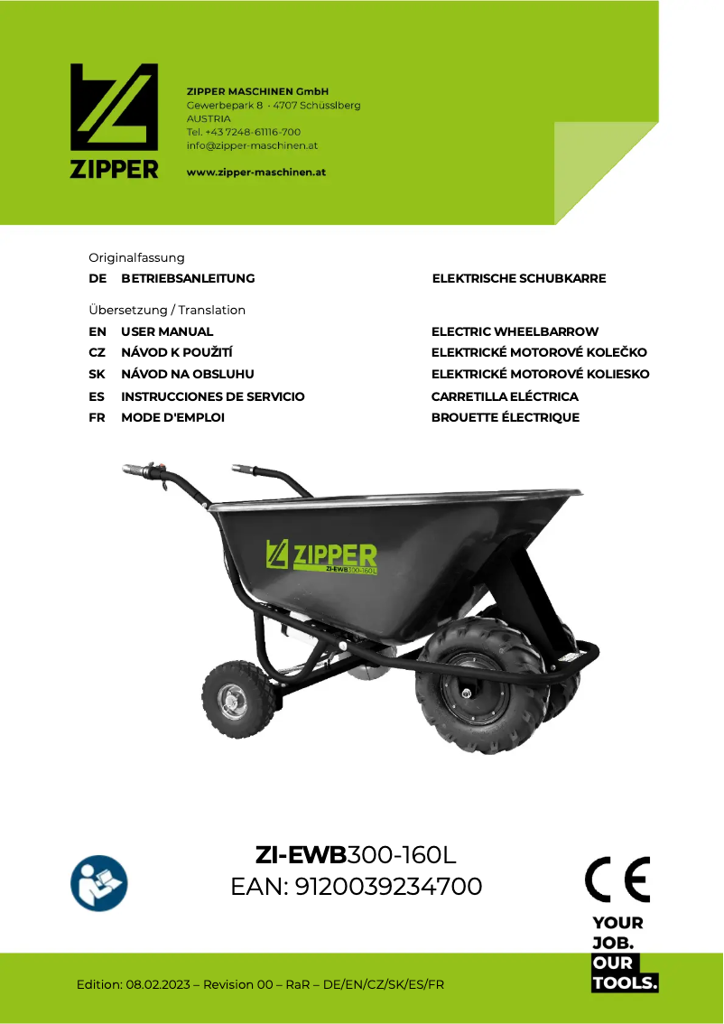 Page 1 of the manual User Manual Zipper ZI-EWB300-160L