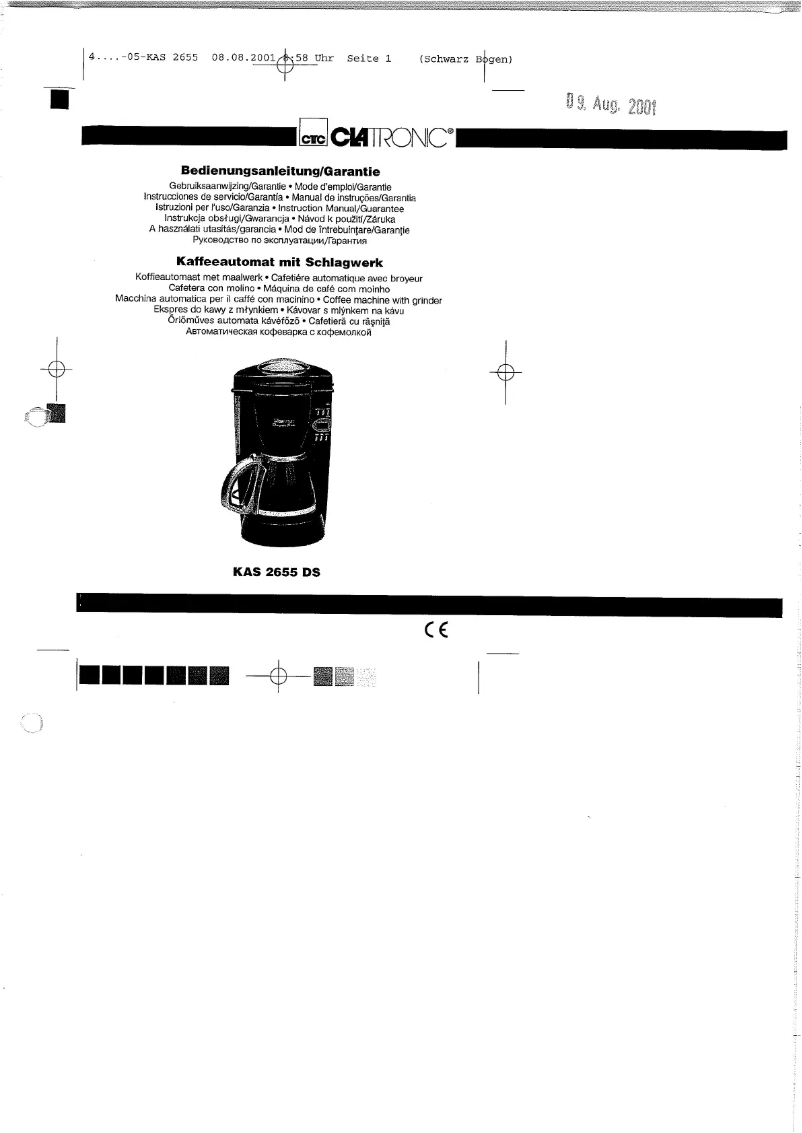 First page image of the manual for KAS 2655