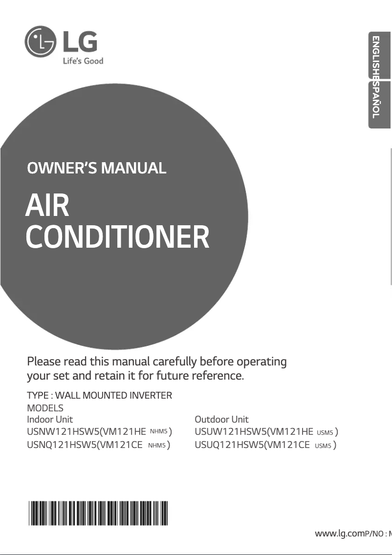 First page image of the manual for VM121CE