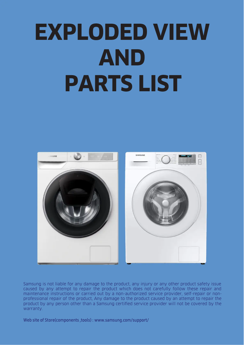 First page image of the manual for WW90T534DAX