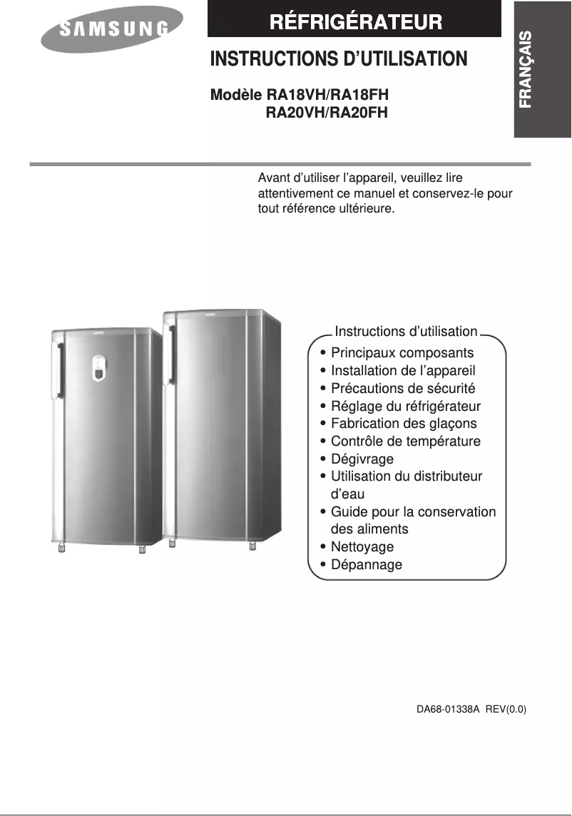 First page image of the manual for RA20FHNB1