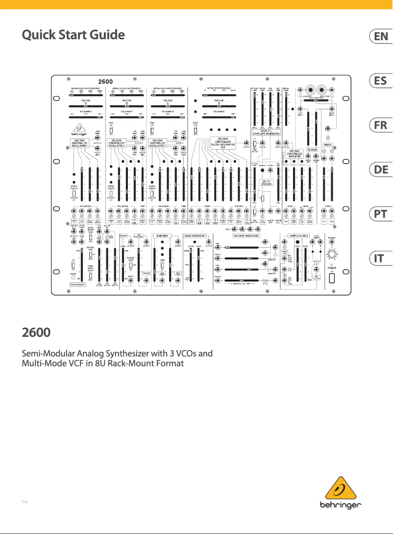 Page 1 of the manual User Manual Behringer Blue Marvin 2600