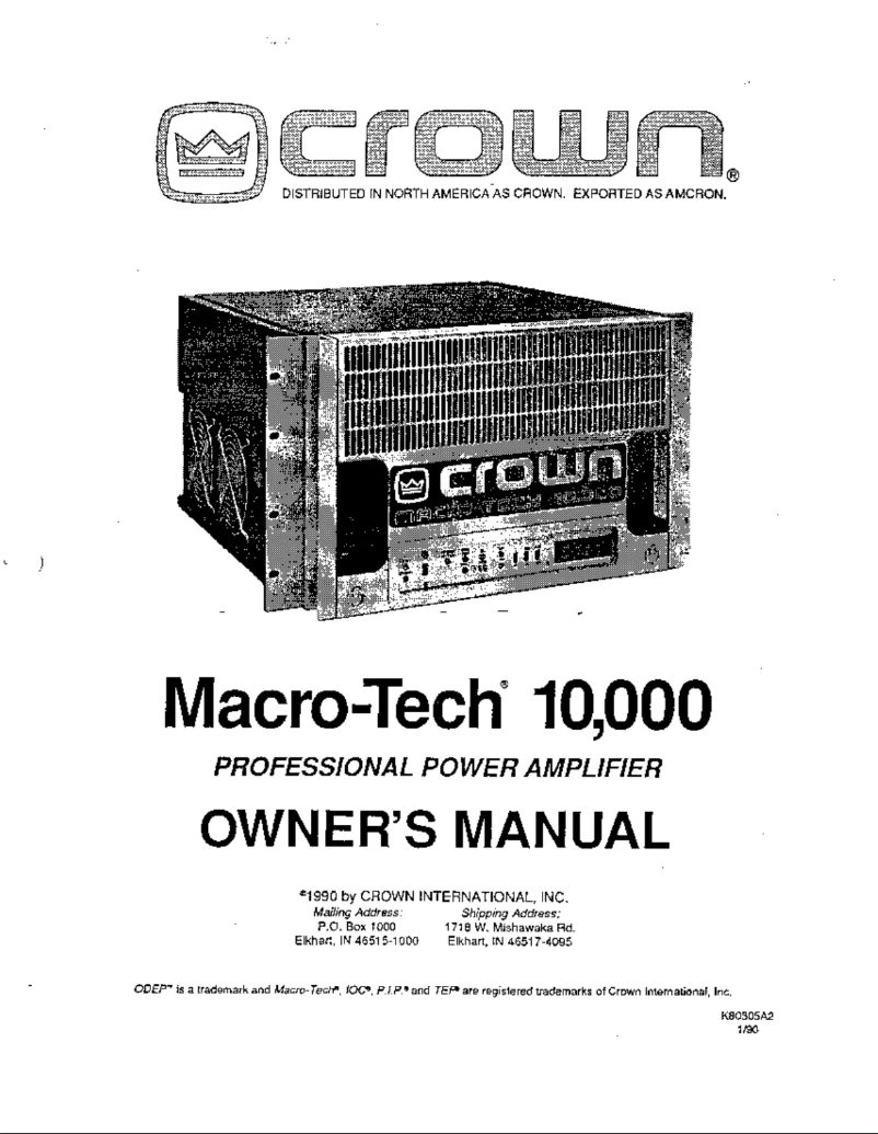 Page 1 of the manual User Manual Crown Macro-Tech 10000