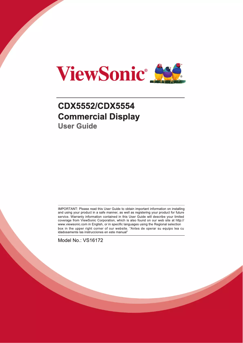Page 1 de la notice Manuel utilisateur Viewsonic CDX5552-B9