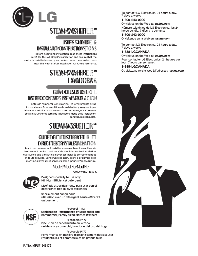 Page 1 of the manual User Manual LG WM2487HWMA