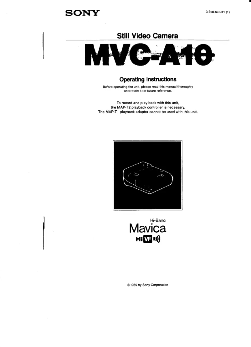 First page image of the manual for MVC-A10