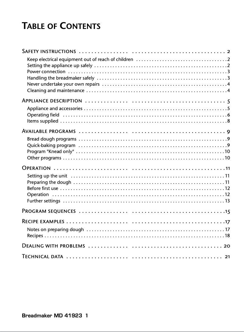 Page 1 of the manual User Manual Medion MD 41923