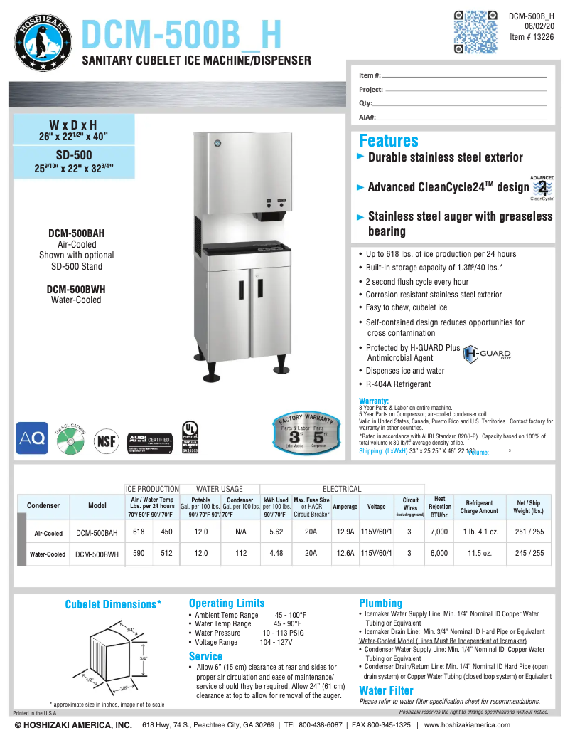 First page image of the manual for DCM-500BAH