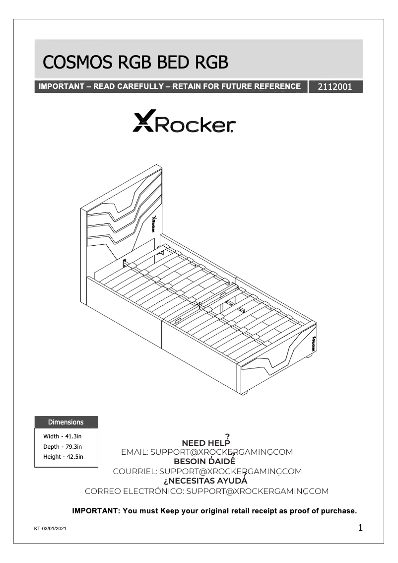 Page 1 of the manual User Manual X Rocker Cosmos RGB