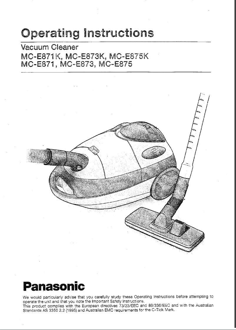 First page image of the manual for MC-E875