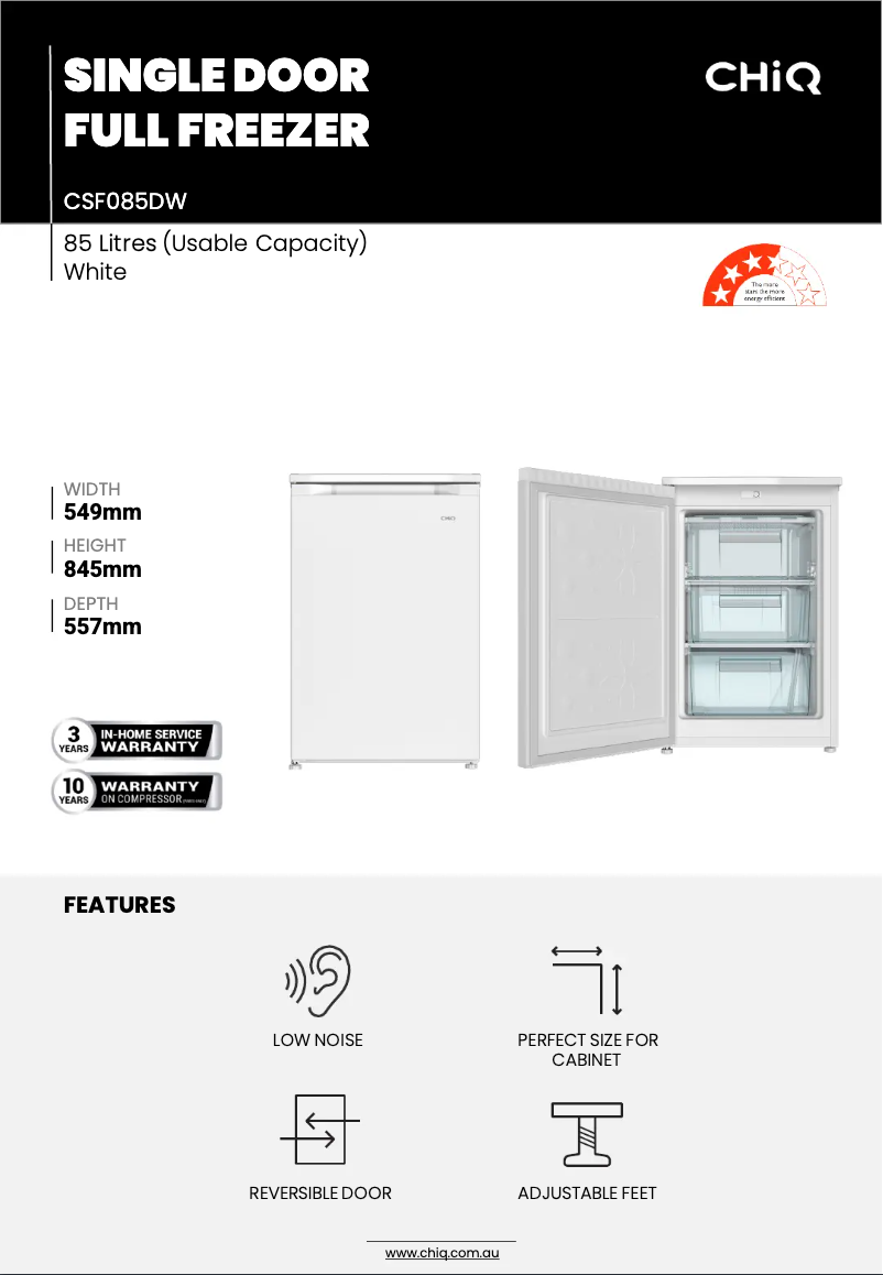 Image de la première page du manuel de l'appareil CSF085DW