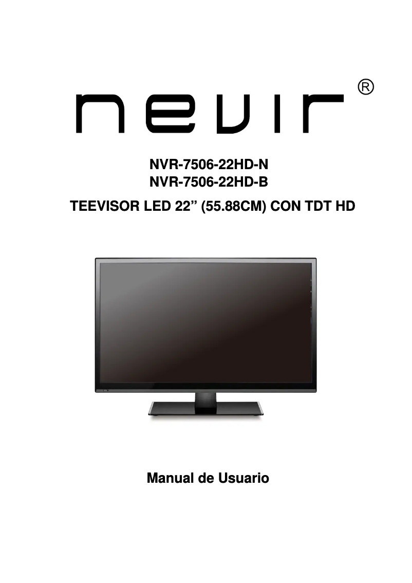 Page 1 of the manual User Manual Nevir NVR-7506-22HD-B