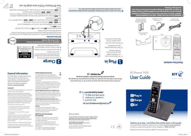 First page image of the manual for Diverse 7410