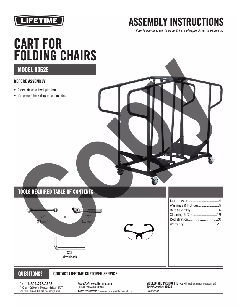 Page 1 of the manual User Manual Lifetime 80525