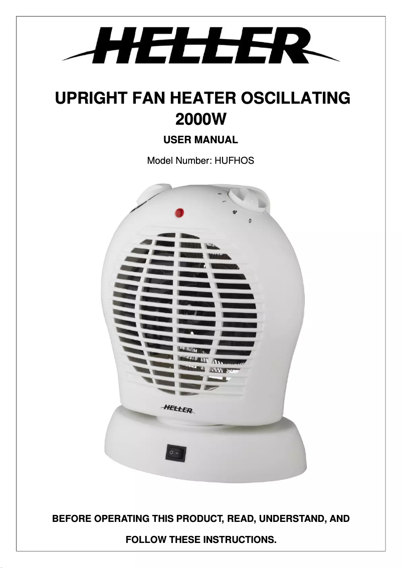 First page image of the manual for HUFHOS