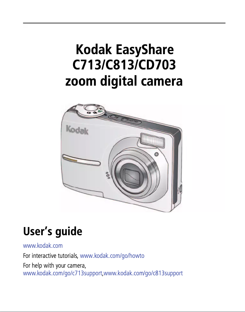 Page 1 of the manual User Manual Kodak EasyShare C813