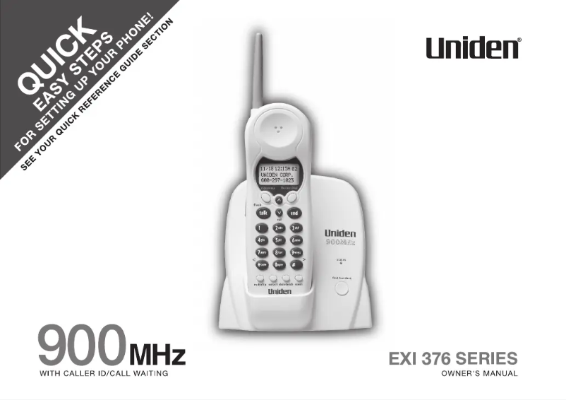 Page 1 of the manual User Manual Uniden EXI 376