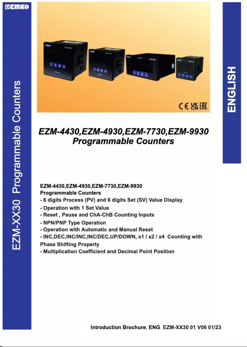 First page image of the manual for EZM-4930
