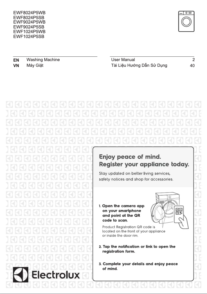 Page 1 of the manual User Manual Electrolux EWF8024P5SB