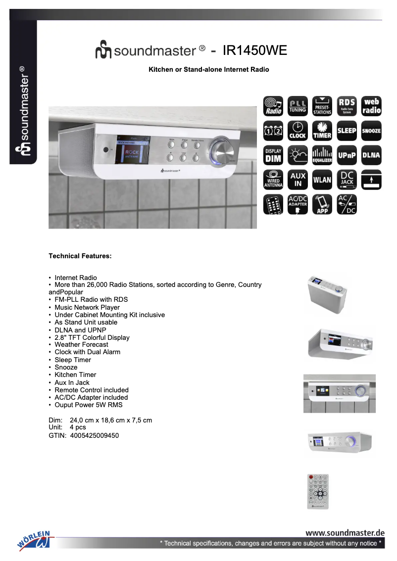 First page image of the manual for IR1450WE