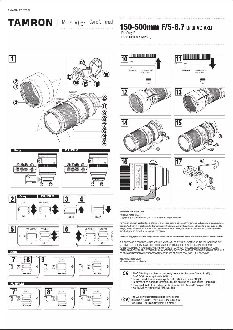 Page 1 of the manual User Manual Tamron A057