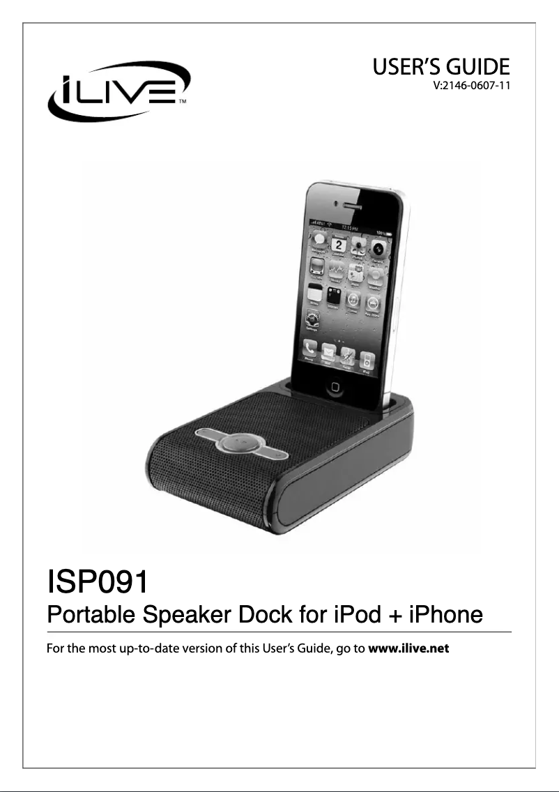 Page 1 of the manual User Manual iLive ISP091B