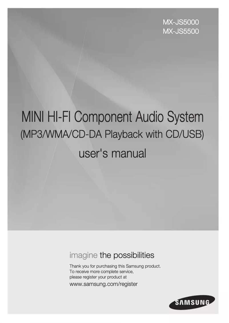 First page image of the manual for MX-JS5500