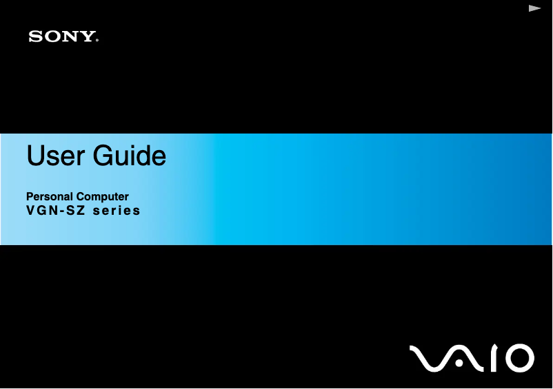 Page 1 of the manual User Manual Sony Vaio VGN-SZ4VRN
