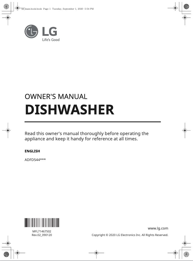 Page 1 of the manual User Manual LG ADFD5448AT