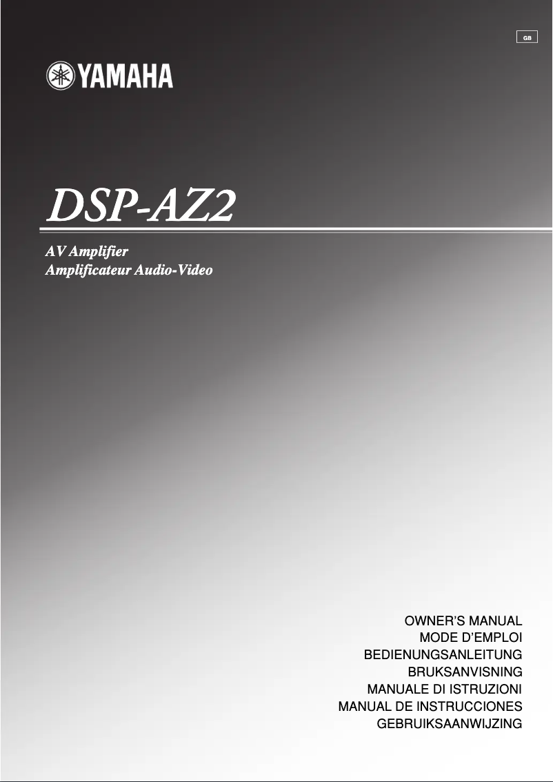 First page image of the manual for DSP-AZ2