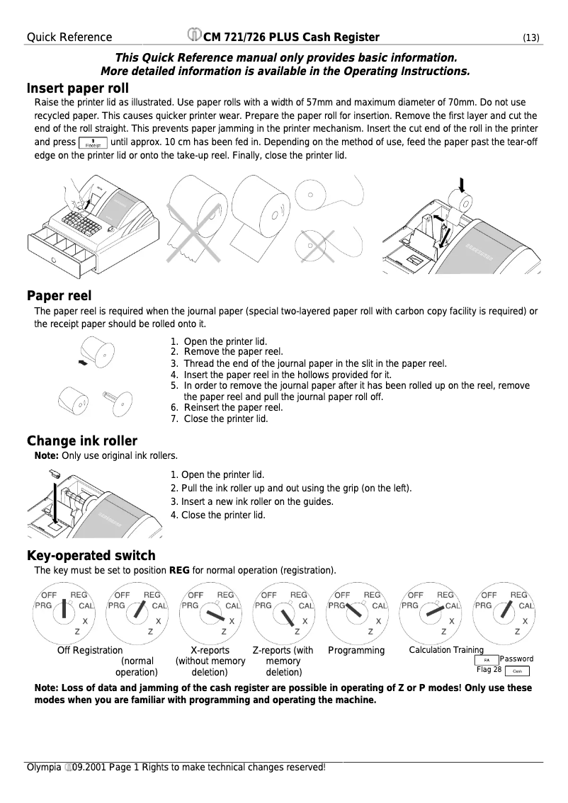 First page image of the manual for CM 721 Plus