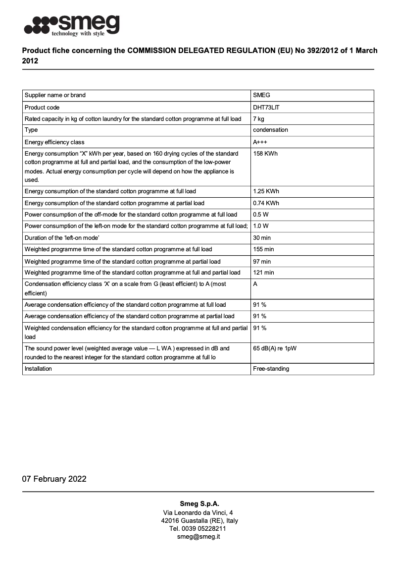 First page image of the manual for DHT73LIT
