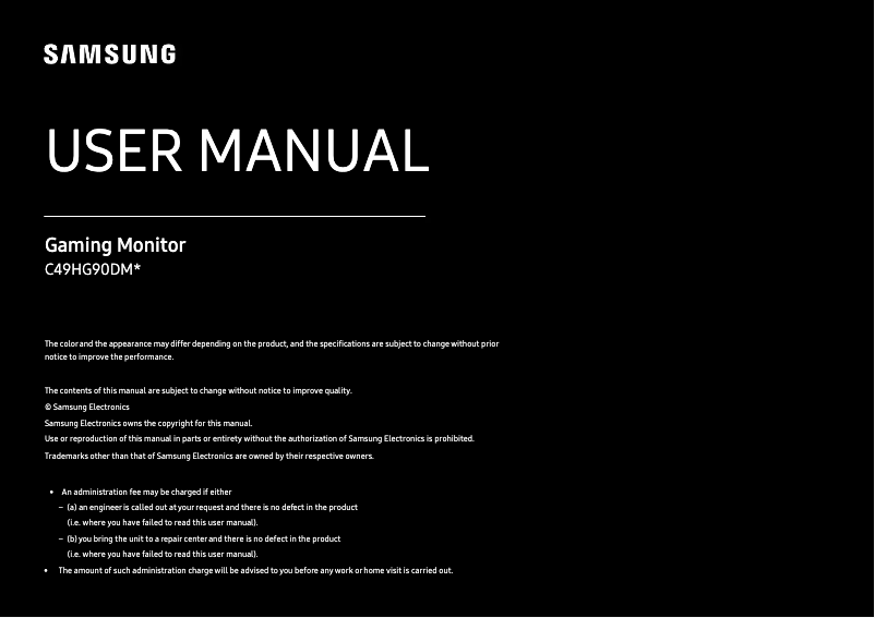 First page image of the manual for CHG90
